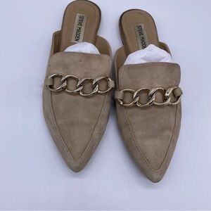 Steve Madden suede leather gold chain women sandals size 7
